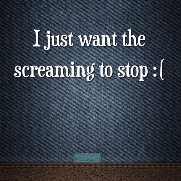 I just want the screaming to stop :(