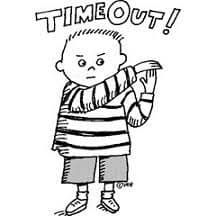 Daddy's in timeout and it's a teachable moment