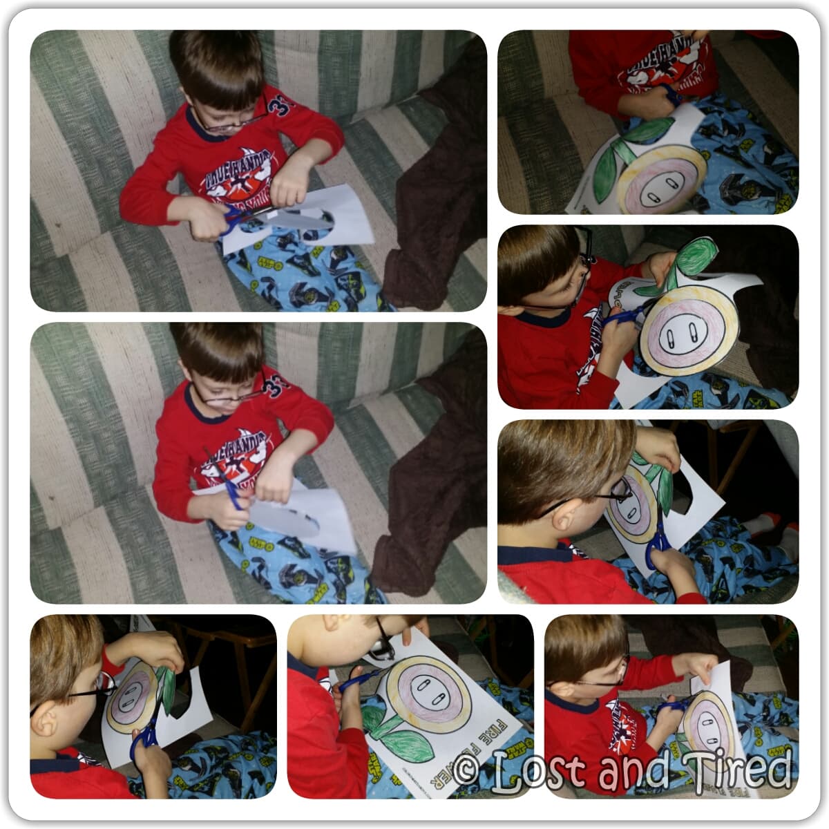 Hard at work practicing his fine motor skills