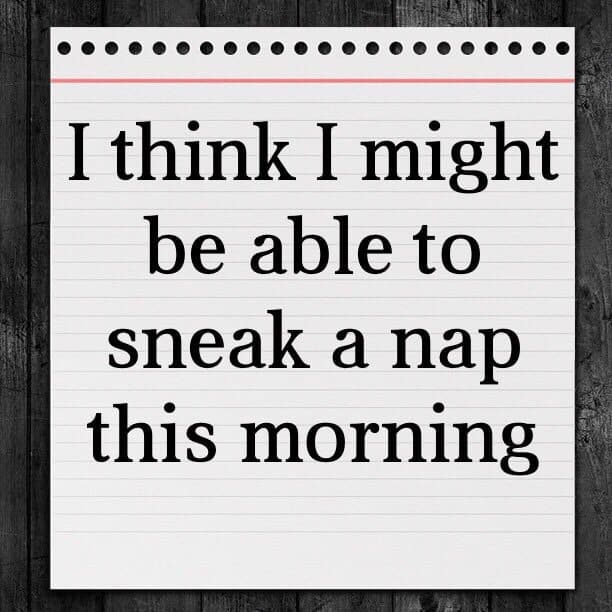 I think I might be able to sneak a nap this morning