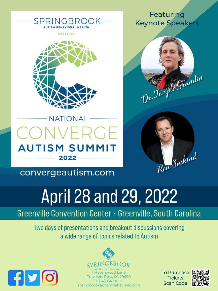 I'm attending the @SpringbrookBHS National Converge #Autism Summit on April 28th and 29th