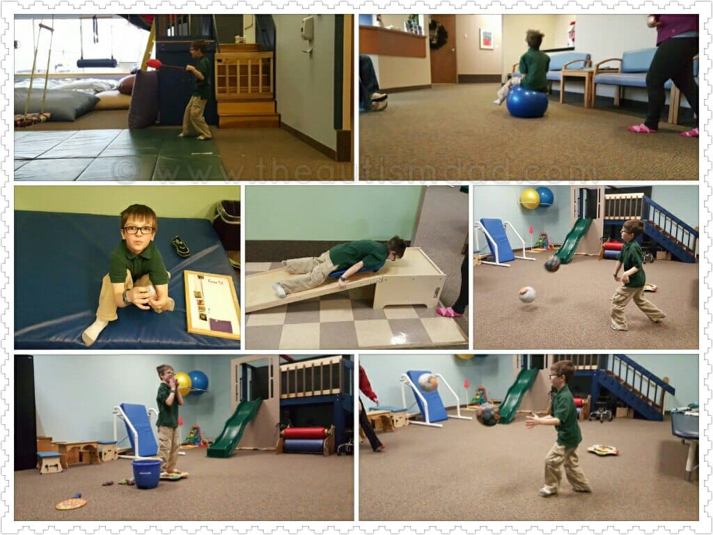 Pictures from Emmett's OT and PT this week