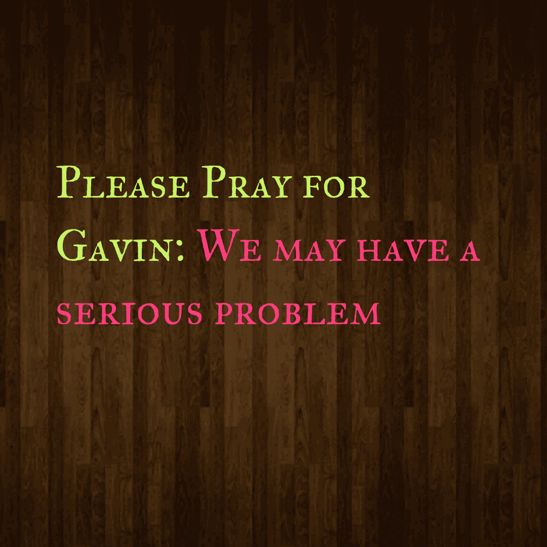 Please Pray for Gavin: We may have a serious problem