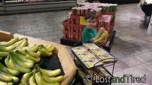 Taking Emmett to the grocery store is always educational