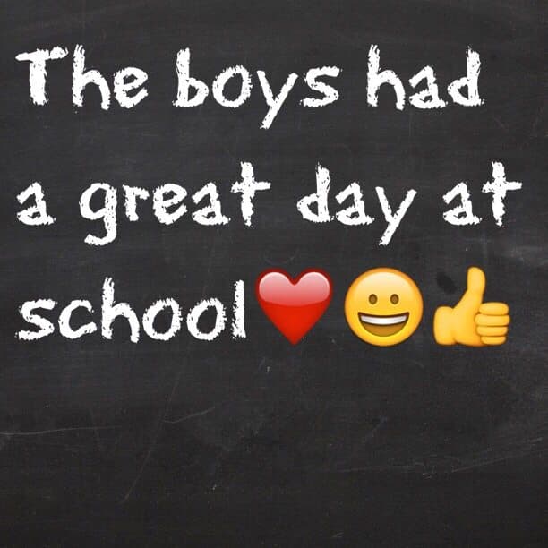 The boys had a great day at school