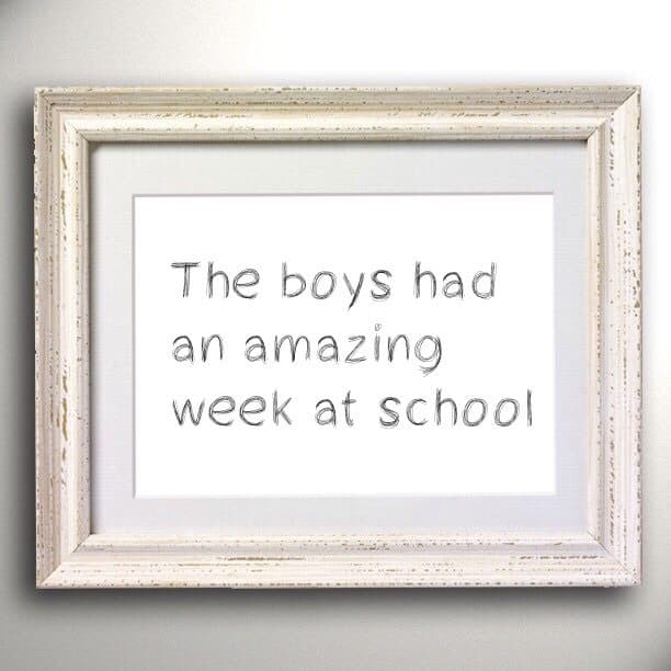 The boys had a great week of school