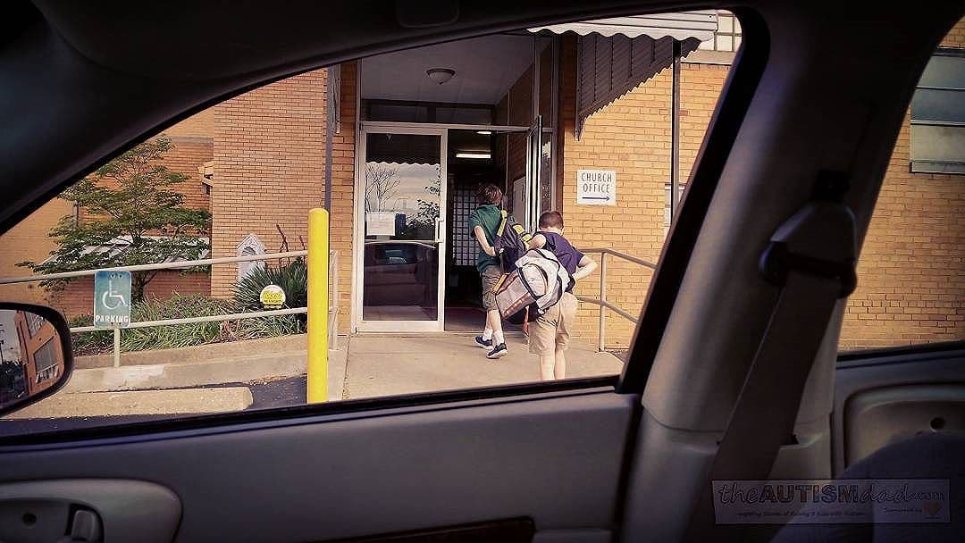 The boys made it to school a few minutes early