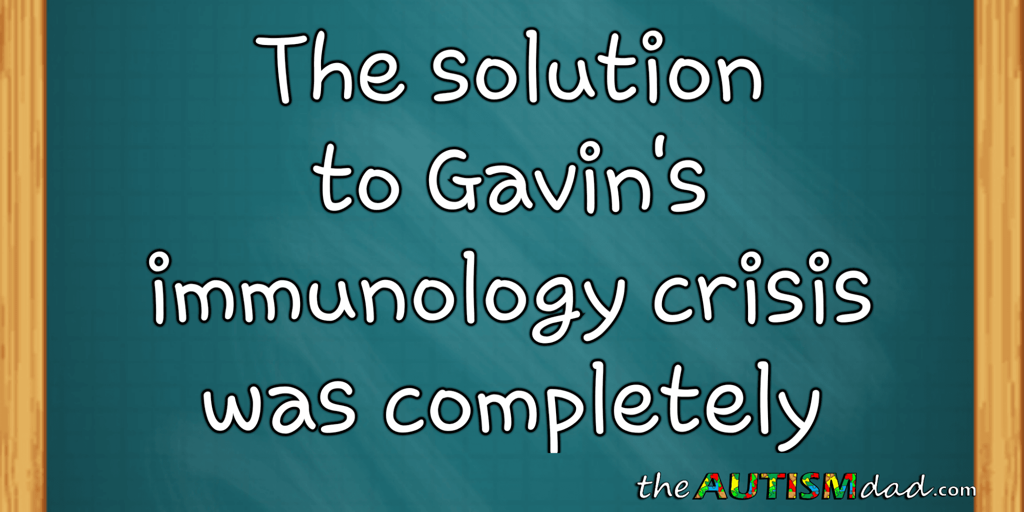 The solution to Gavin's immunology crisis was completely unexpected
