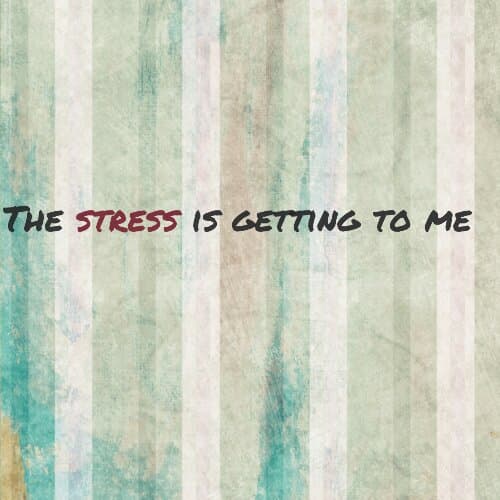 The stress is getting to me