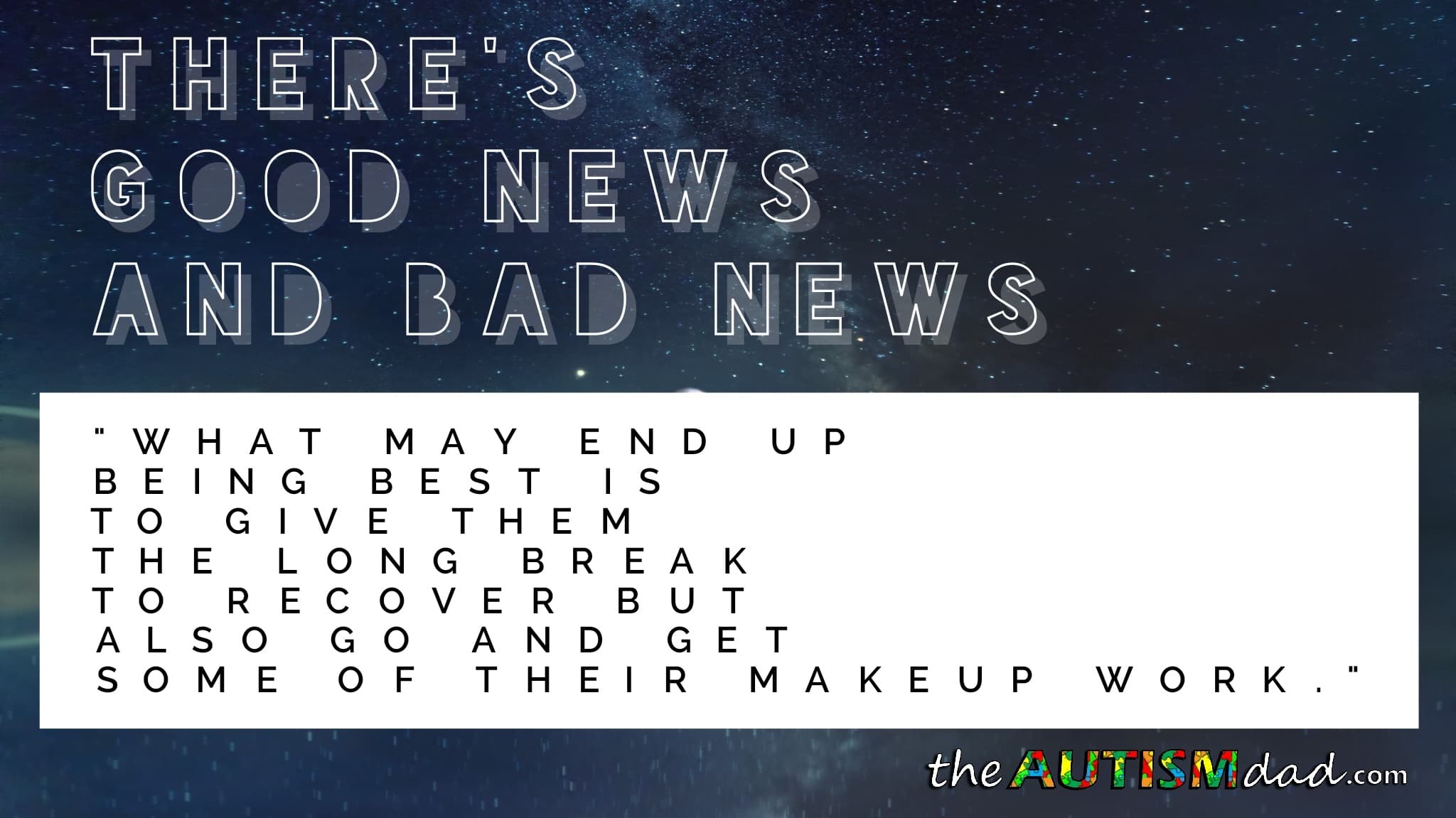 There's good news and bad news