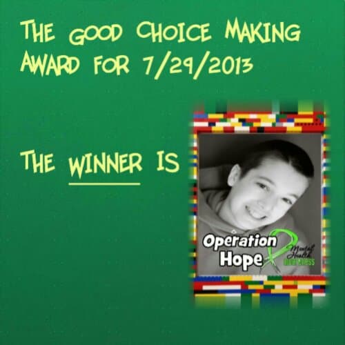 Today's "Good Choice" Victory: 07/29/2013
