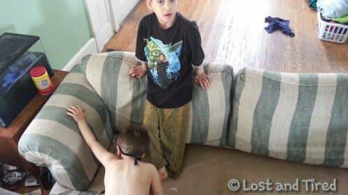 Treasure hunting in the couch cushions