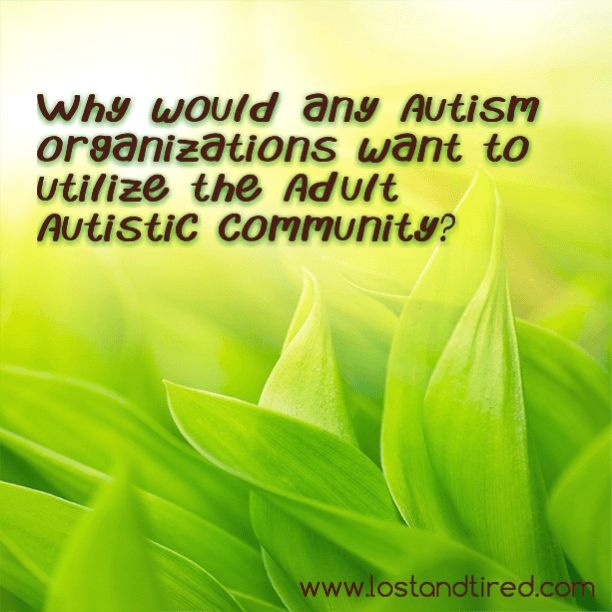 Why would any #Autism organization want to utilize the Adult Autistic community?