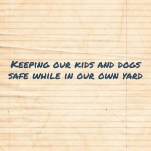 Read more about the article Keeping our kids and dogs safe while in our own yard