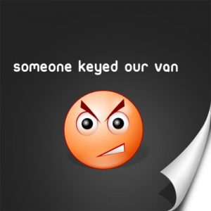 Read more about the article Someone keyed our van :-(