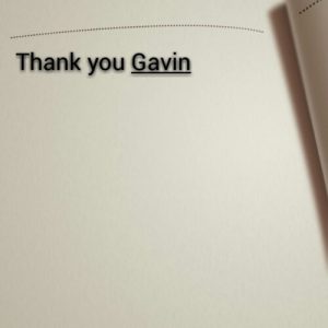 Read more about the article Thank you Gavin