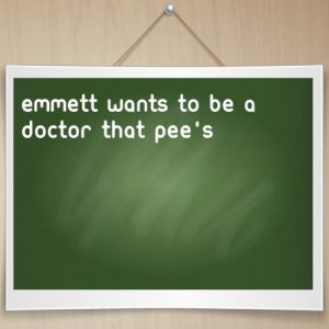 Read more about the article Emmett wants to be a doctor that pee’s