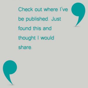 Read more about the article I’m honored to have been published again