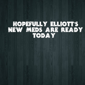 Read more about the article NEW MEDICATION –  Waiting for Elliott’s new meds to come in