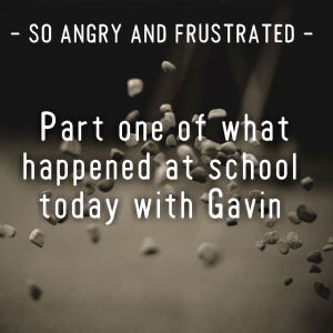 Read more about the article SO ANGRY AND FRUSTRATED – Part one of what happened at school today with Gavin