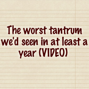 Read more about the article The worst tantrum we’d seen in at least a year (VIDEO)