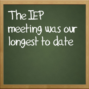 Read more about the article The IEP meeting was our longest to date