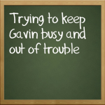 Trying to keep Gavin busy and out of trouble by teaching life skills