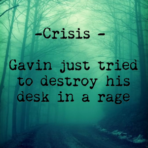 Read more about the article Crisis – Gavin just tried to destroy his desk in a rage
