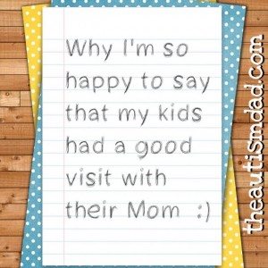 Read more about the article Why I’m so happy to say that my kids had a good visit with their Mom  :)