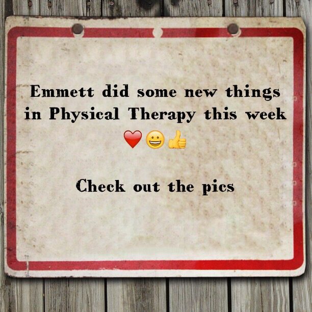 Read more about the article Emmett did some new things in Physical Therapy this week   ***Check out the pics***