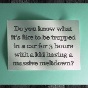Read more about the article Do you know what it’s like to be trapped in a car for 3 hours with a kid having a massive meltdown?