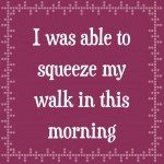 I was able to squeeze my walk in this morning 
