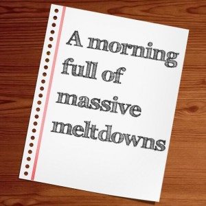 Read more about the article A morning full of massive meltdowns