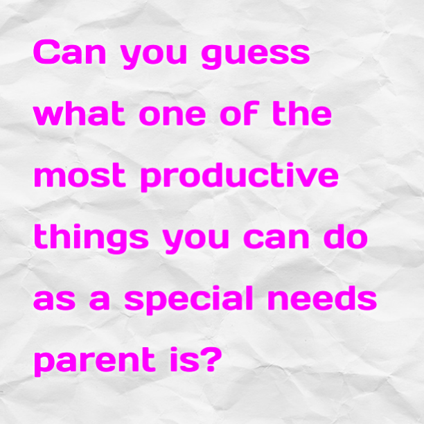 Read more about the article Can you guess what one of the most productive things you can do as a special needs parent is?