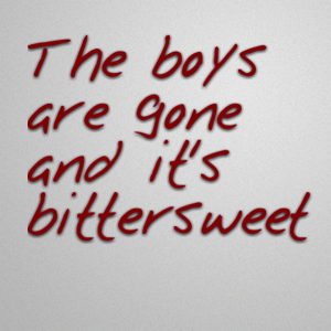Read more about the article The boys are gone and it’s bittersweet