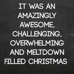 It was an amazingly awesome, challenging, overwhelming and meltdown filled Christmas