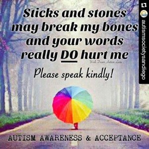 Read more about the article From my friends @autismsocietysandiego Kindness matters and words can hurt