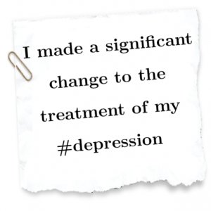 Read more about the article I made a significant change to the treatment of my #depression
