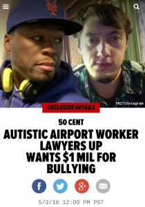 Read more about the article Is 50 Cent guilty of bullying a 19 year old kid with #Autism?