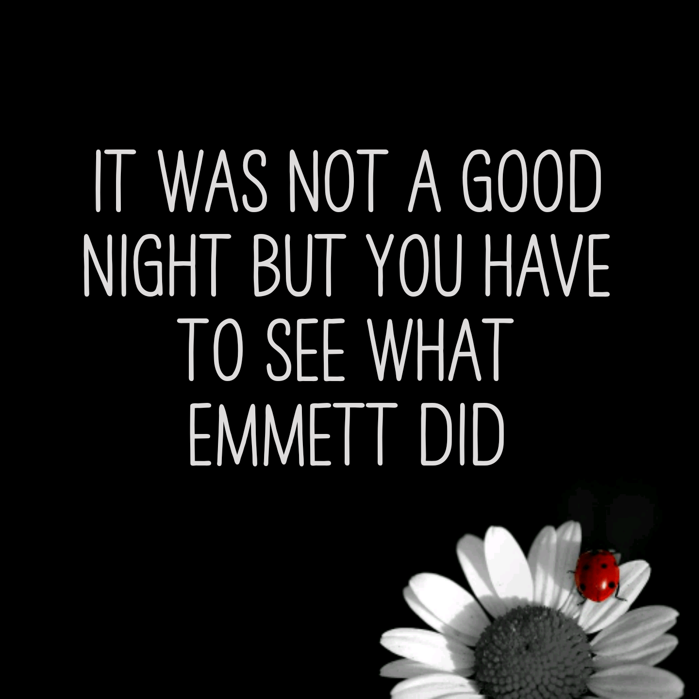 Read more about the article It was not a good night but you have to see what Emmett did