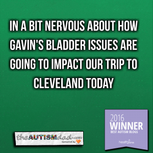 Read more about the article In a bit nervous about how Gavin’s bladder issues are going to impact our trip to Cleveland today