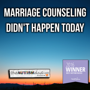Read more about the article Marriage counseling didn’t happen today