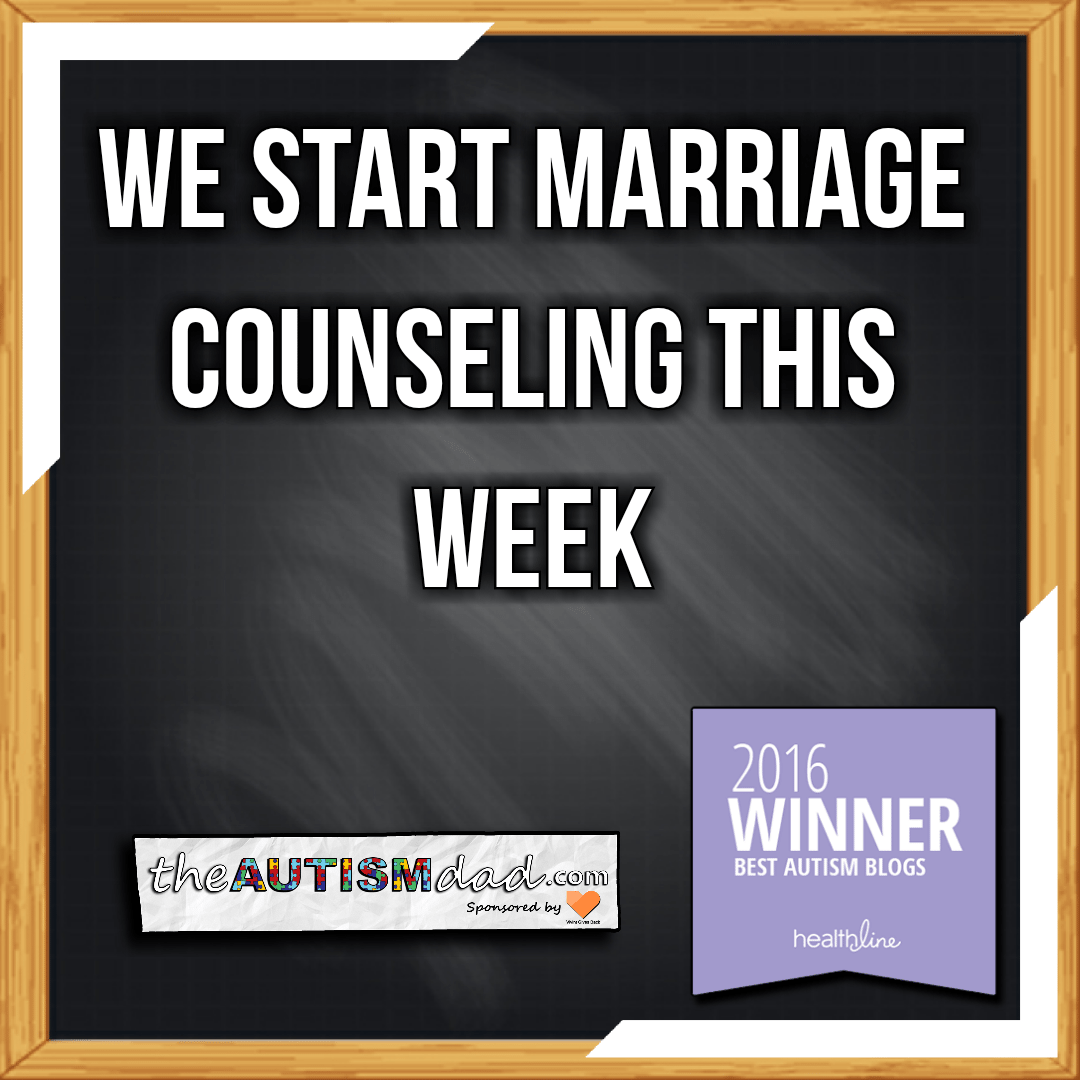 Read more about the article We start marriage counseling this week