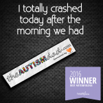I totally crashed today after the morning we had