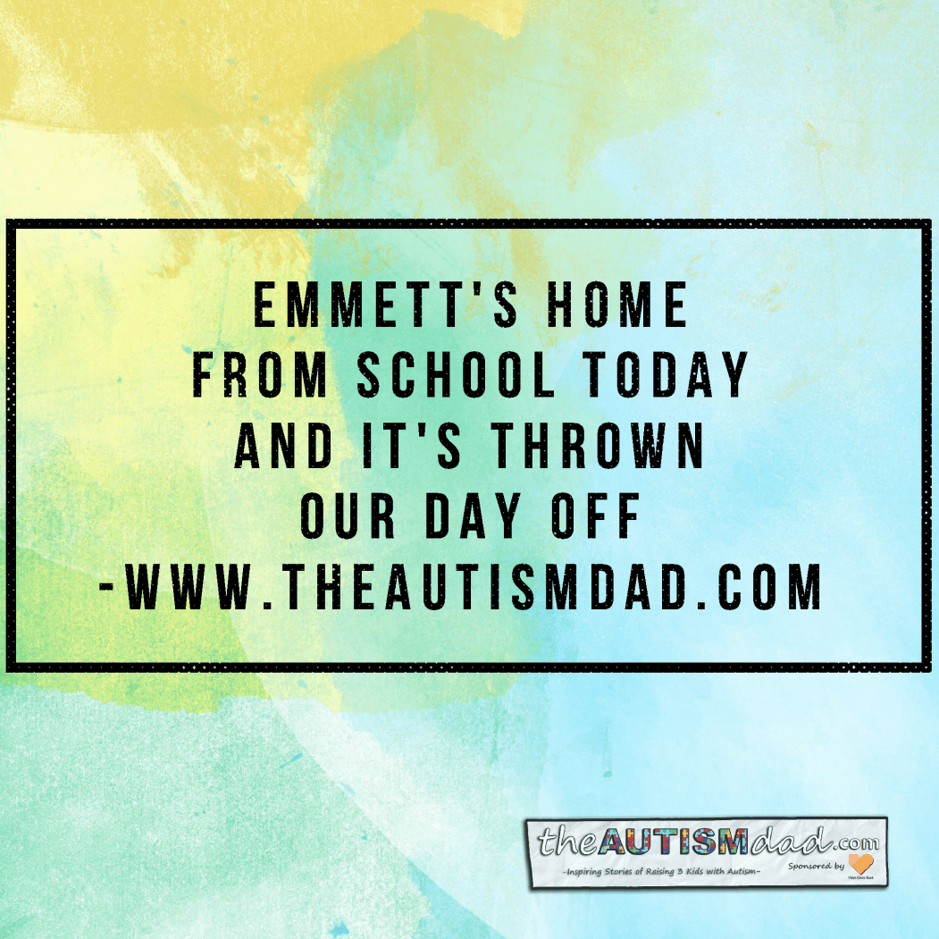 Read more about the article Emmett didn’t go to school today and it’s thrown our day off