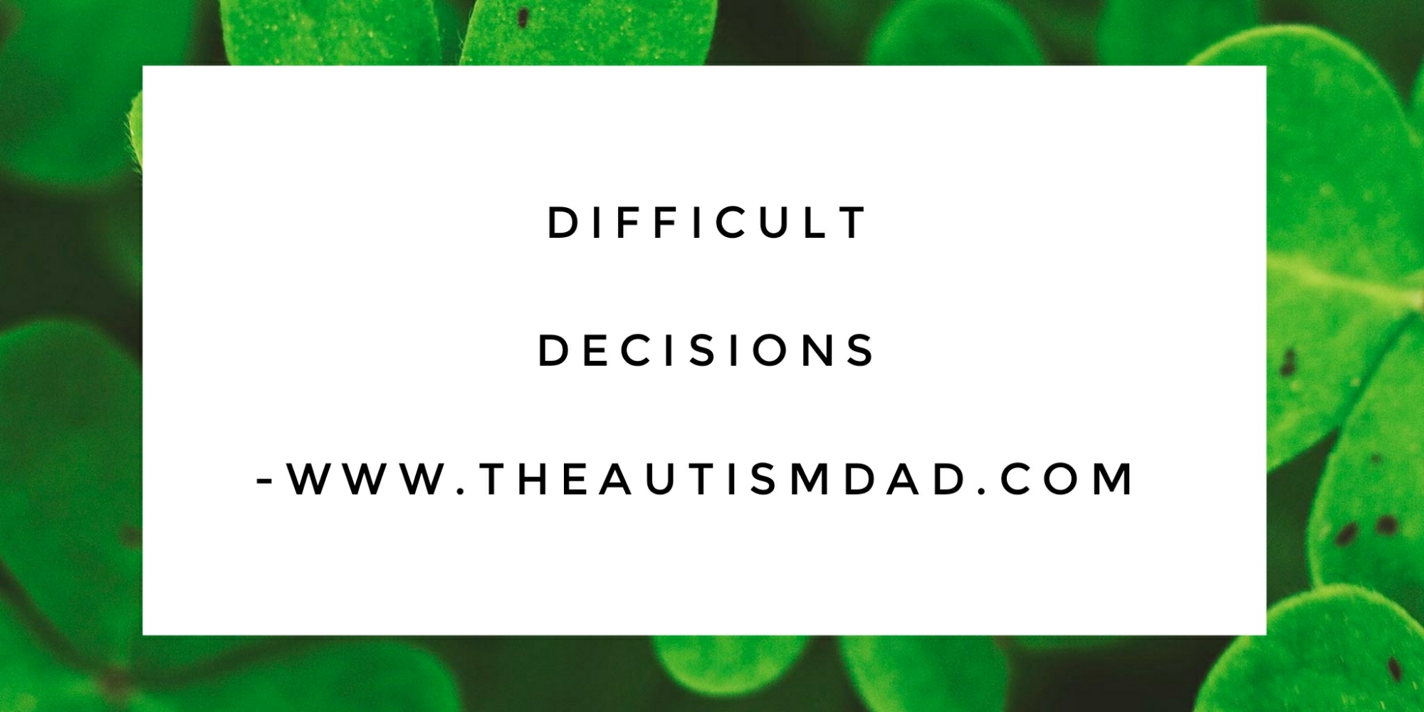 Read more about the article Difficult decisions