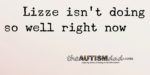 Lizze isn’t doing so well right now