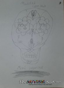 Read more about the article Elliott’s hand drawn rendition of the classic Sugar Skull