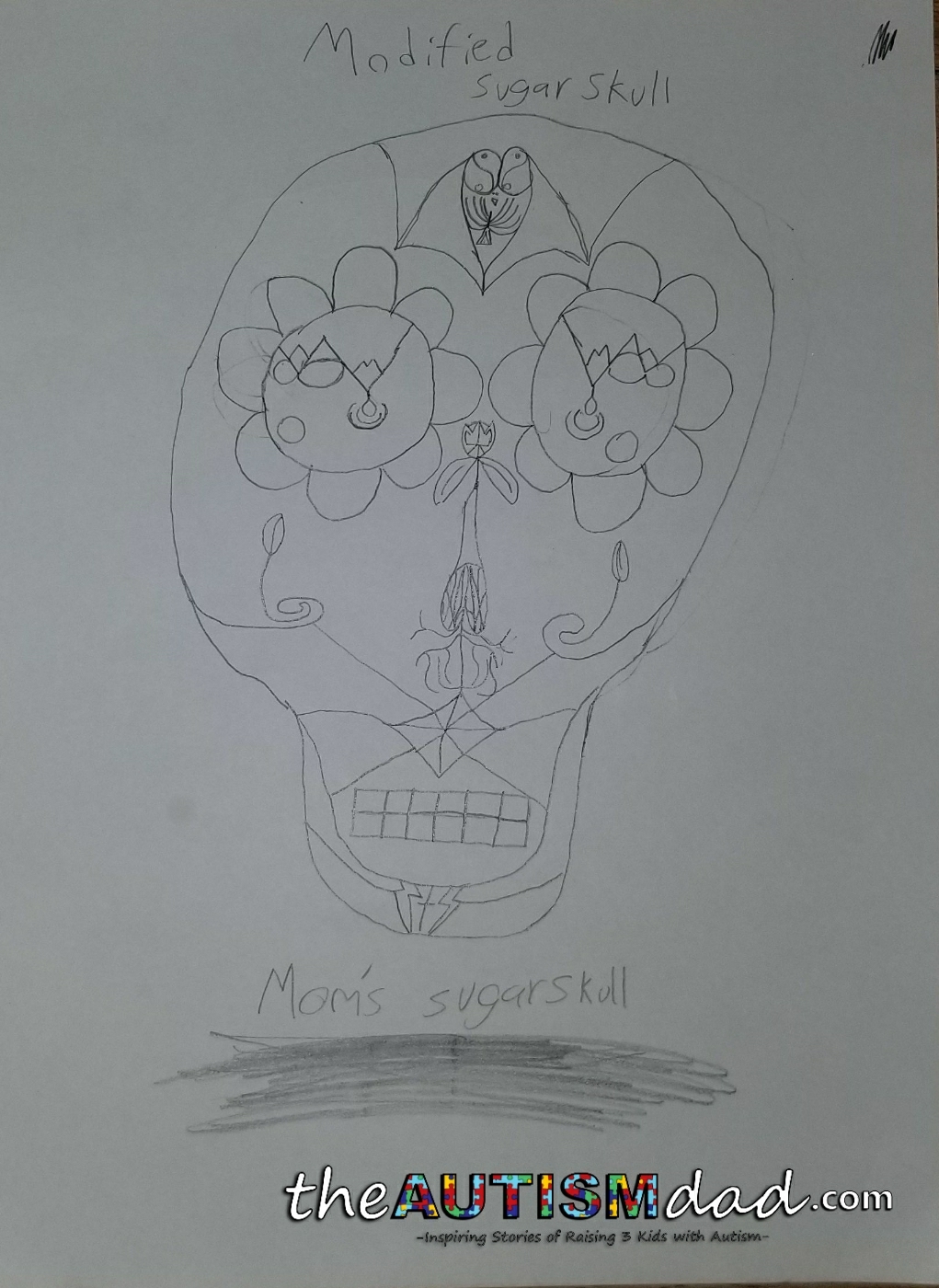 Read more about the article Elliott’s hand drawn rendition of the classic Sugar Skull