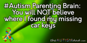 Read more about the article #Autism Parenting Brain: You will NOT believe where I found my missing car keys
